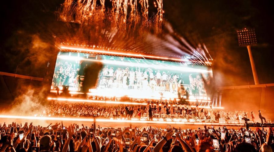 GLP JDC2 IP and MAD MAXX anchor lighting design on Bad Bunny stadium tour