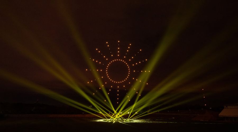 GLP FUSION Exo Beam 10 assists world record drone show