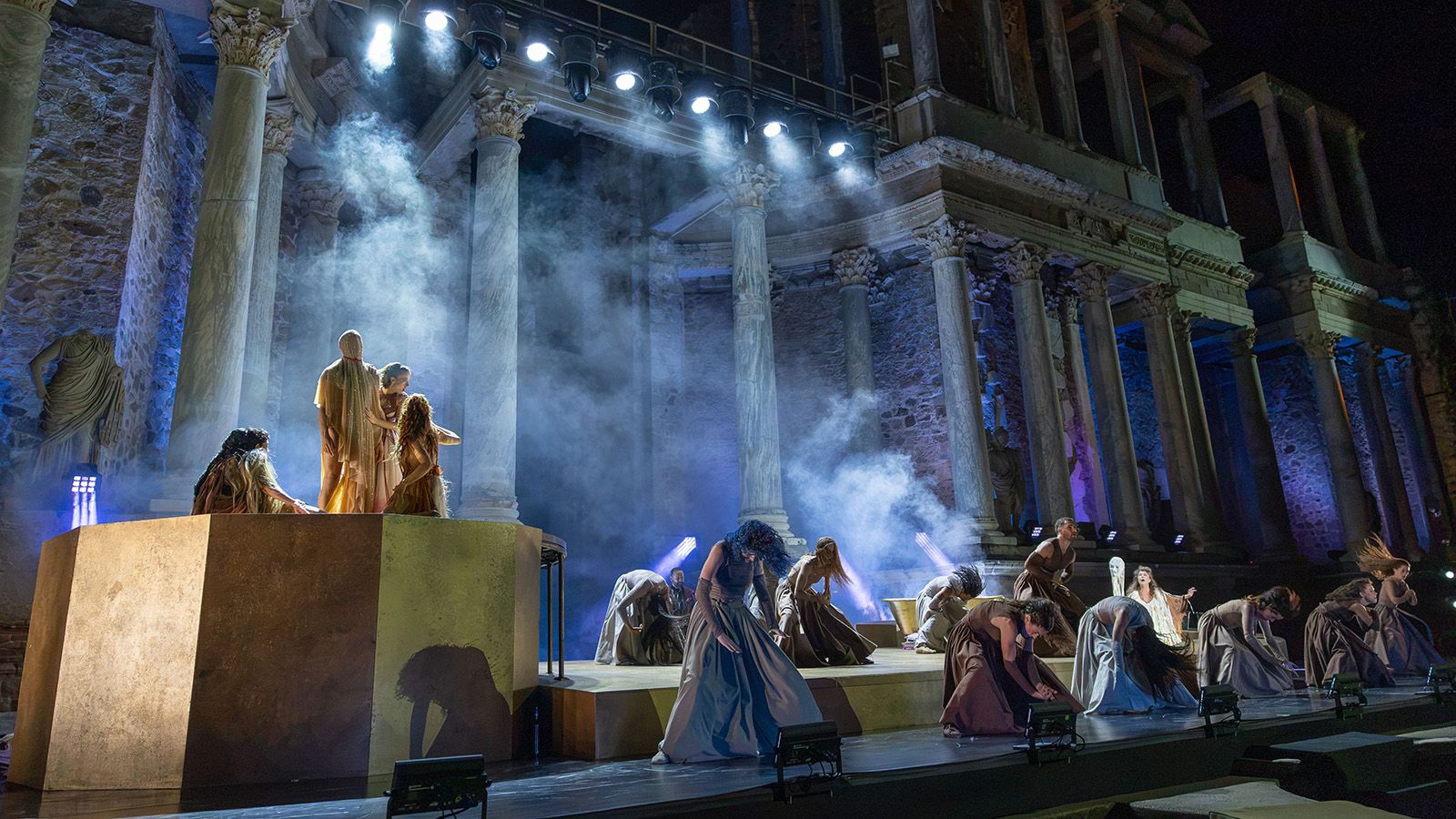 GLP TWYN bridges stage and the historic site at Mérida Classical Theatre Festival